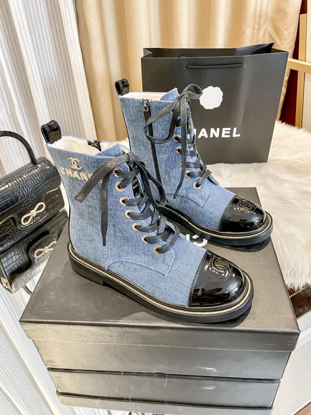 Chanel leather boots