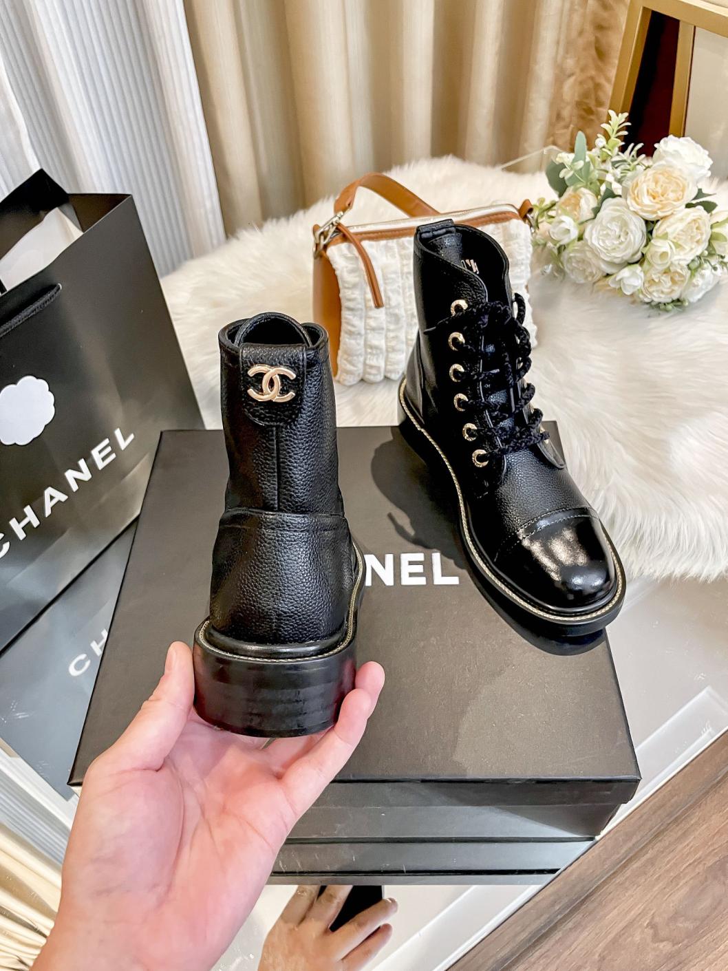 Chanel leather boots