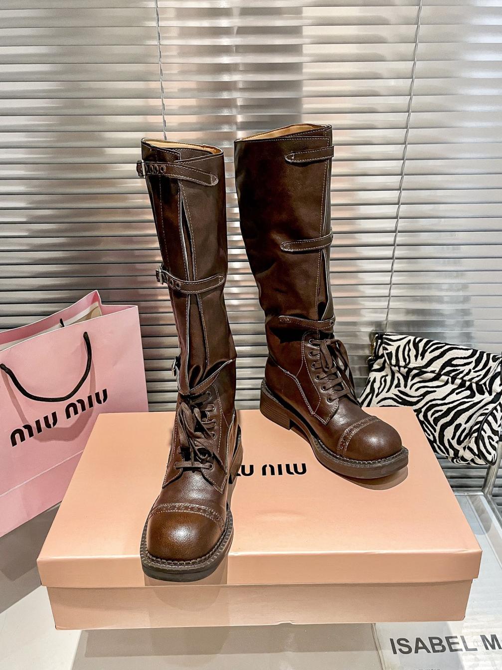 MIUMIU Leather Long boots