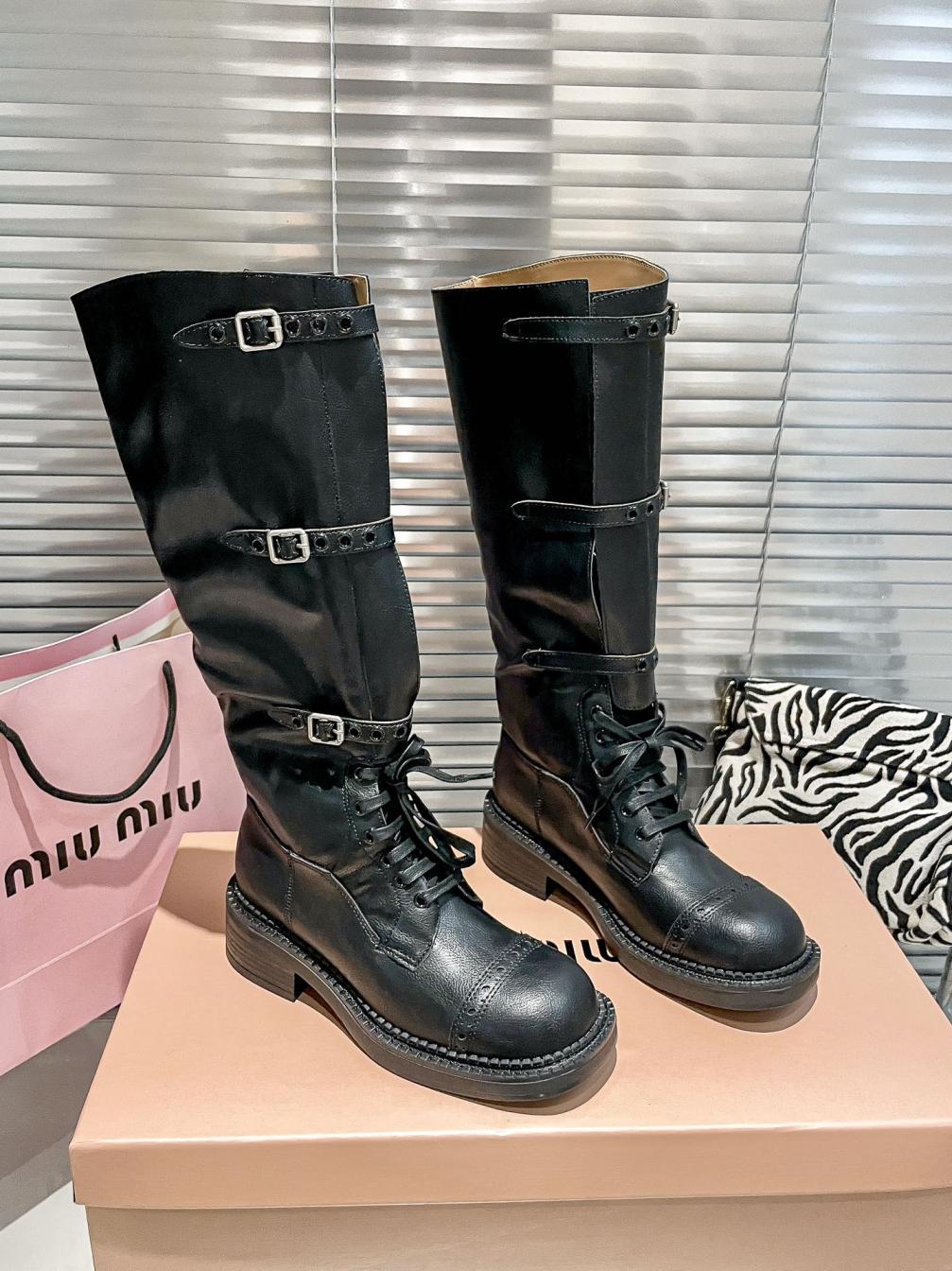 MIUMIU Leather Long boots