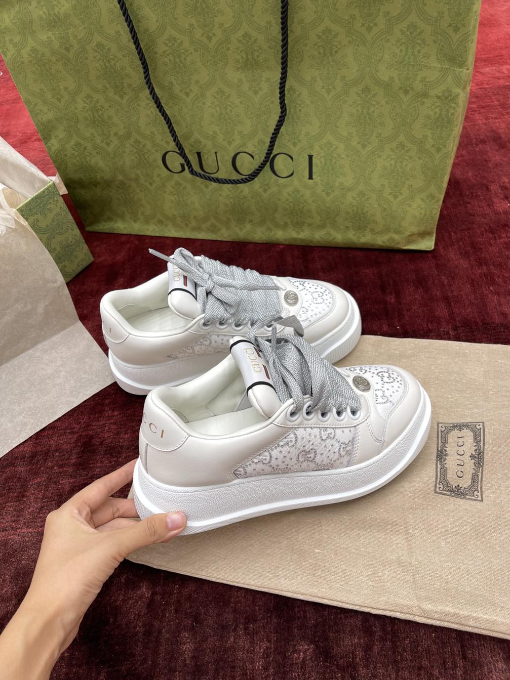 GUCCI Women crystal Screener sneakers