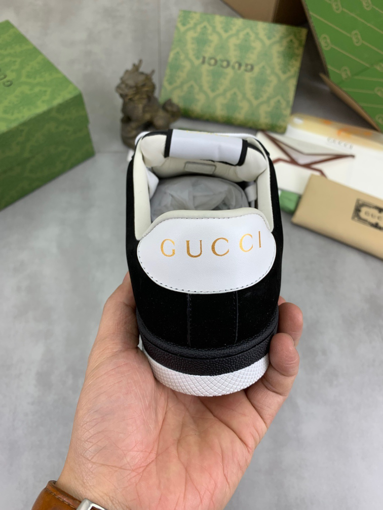 Gucci Screener black crystal sneakers