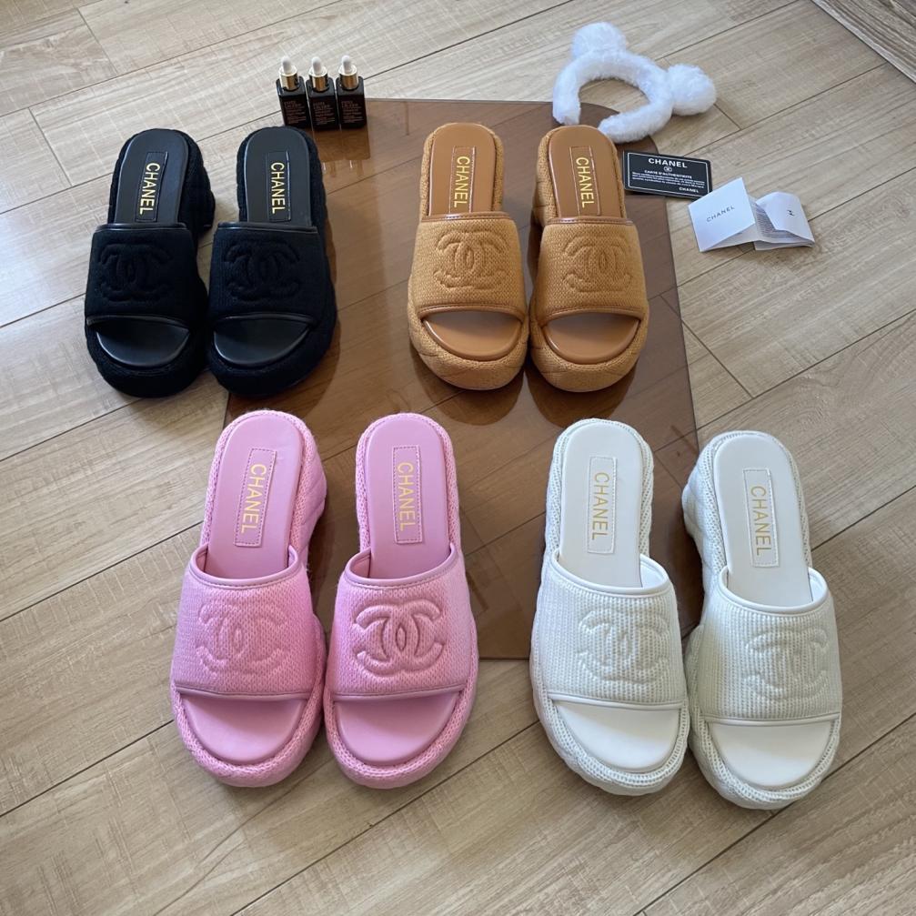 Chanel women knitting Thick slippers