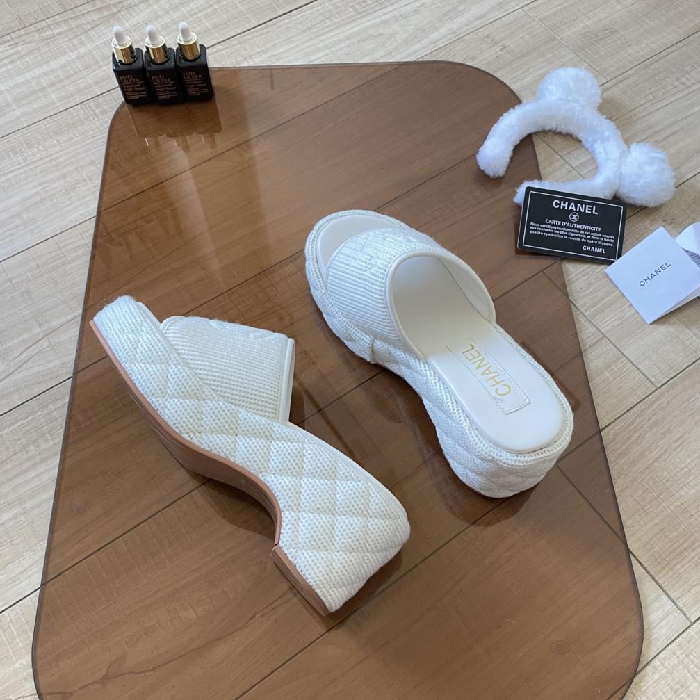Chanel women knitting Thick slippers