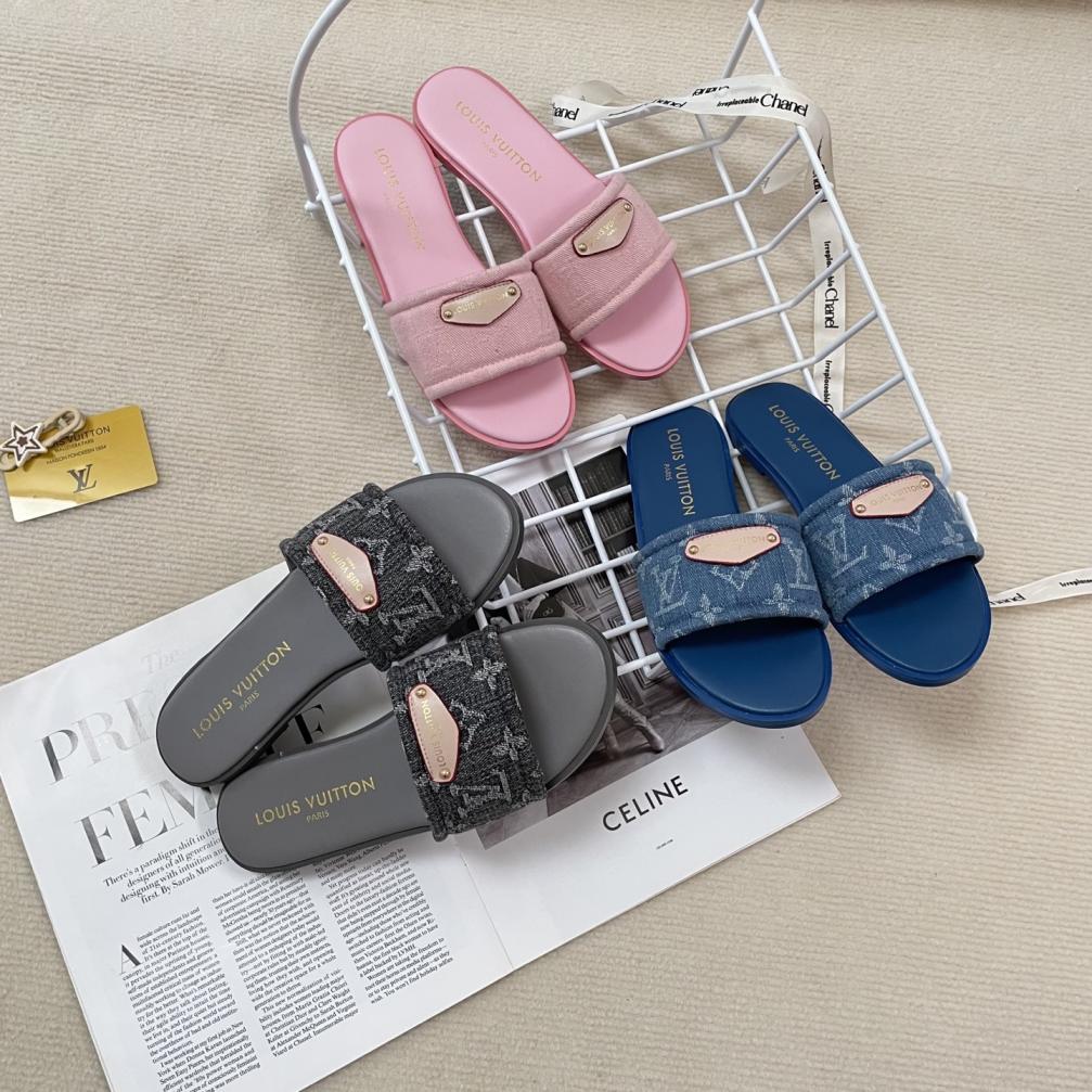 LOUIS VUITTON LV Denim slippers