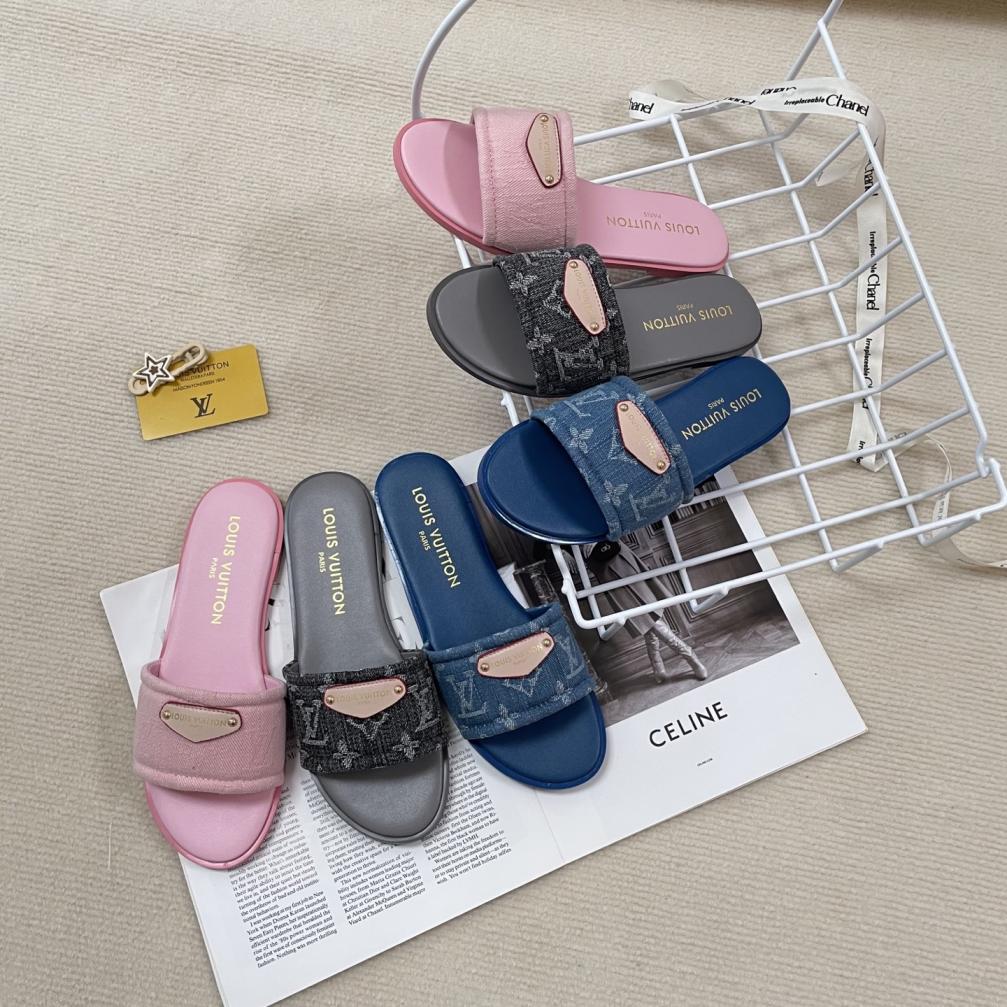 LOUIS VUITTON LV Denim slippers