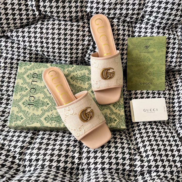 GUCCI GG embroidery slippers 135905
