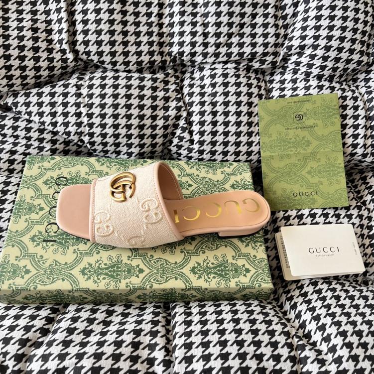 GUCCI GG embroidery slippers 135905