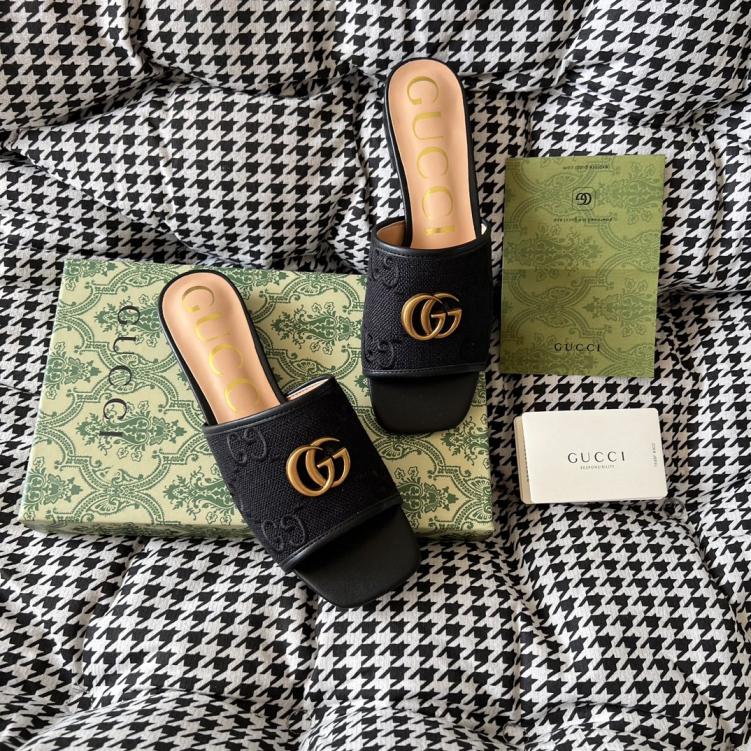 GUCCI GG embroidery slippers 135904